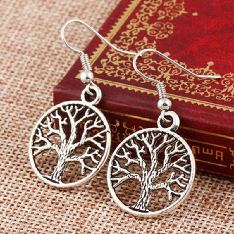 Natural Stone Tree Of Life Earrings