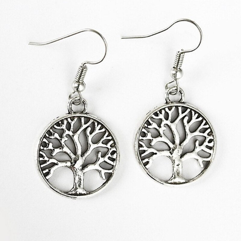 Natural Stone Tree Of Life Earrings