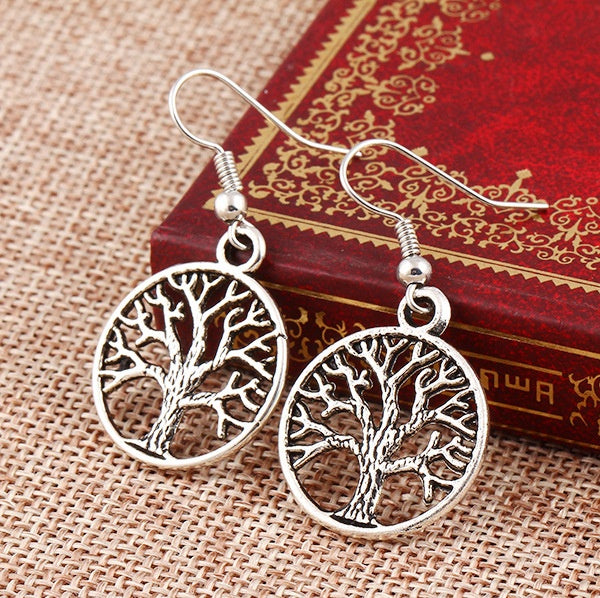 Natural Stone Tree Of Life Earrings