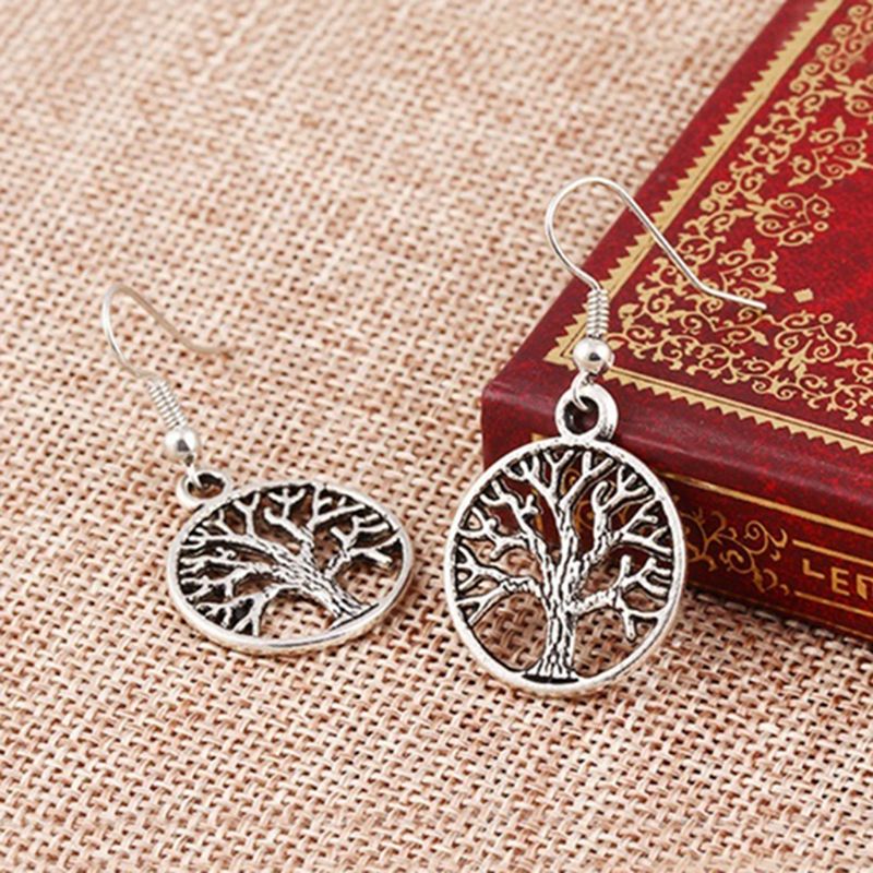 Natural Stone Tree Of Life Earrings